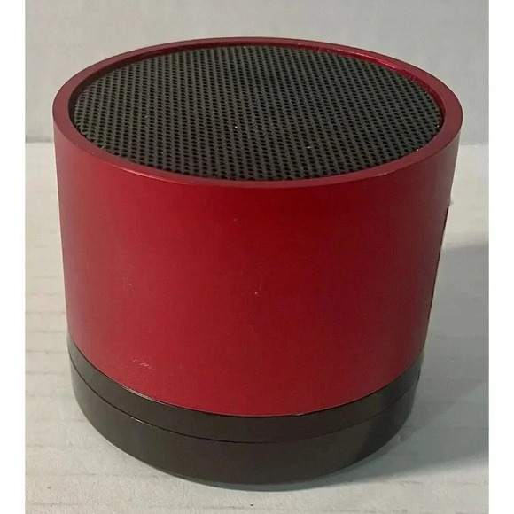 Mini Portable Bluetooth Speaker Red 2”H x 2.25”W Includes Charging Cable Tested - Picture 2 of 9